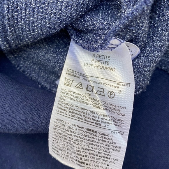 Banana republic oversized cap sleeve sweater top navy blue S petite - Picture 4 of 6